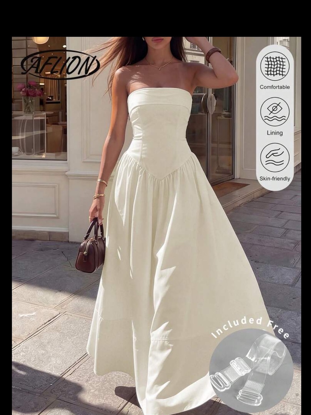Strapless White Maxi Dress